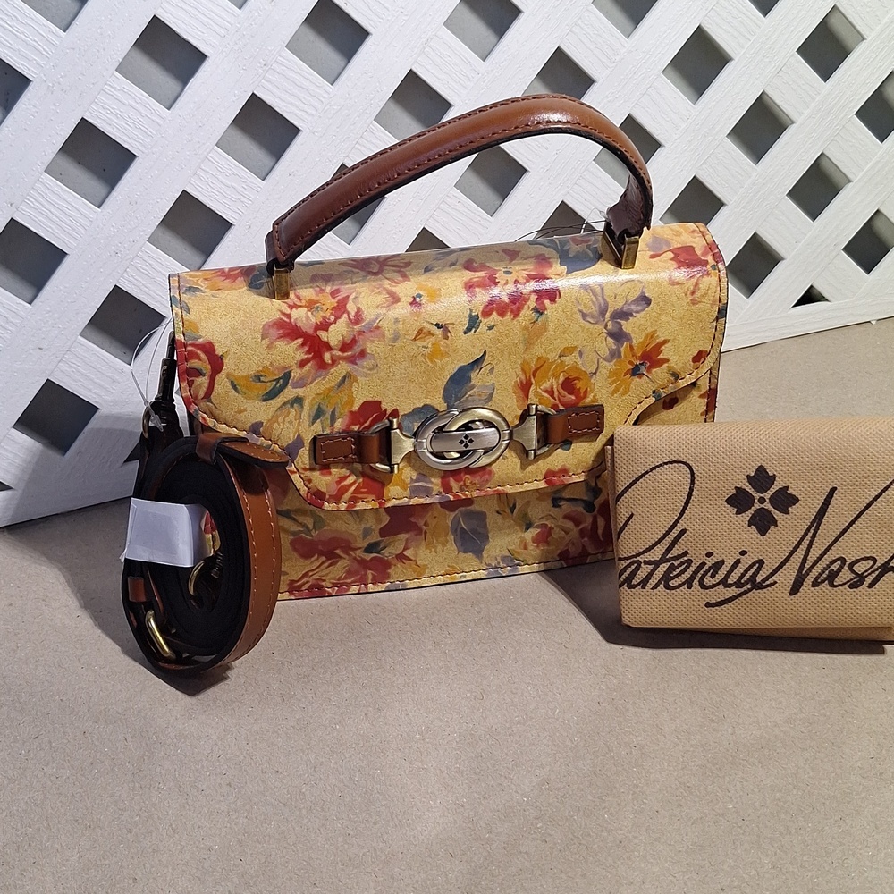 NWT Patricia Nash Womens Vintage Vegetable Tan Porcili Top Handle Bag - Picture 2 of 11